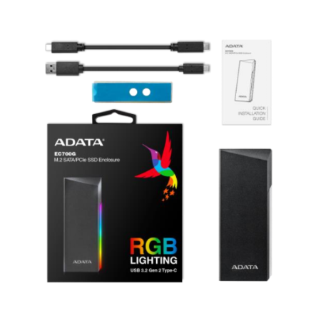 Rack extern SSD/HDD Adata EC700G M.2, USB 3.2 Gen2 Type C