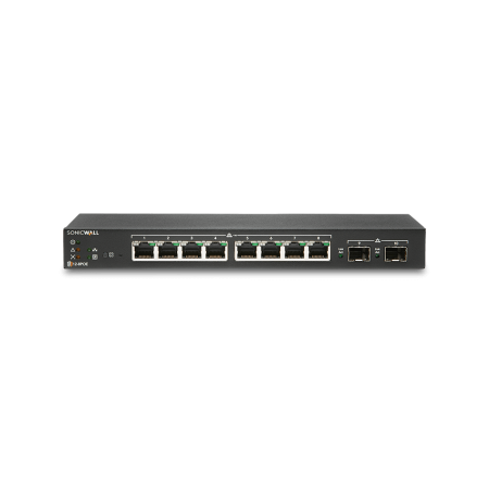 Switch SonicWall SWS12 8 porturi Gigabit, 2 porturi SFP, POE/POE+, static routing, firewall/cloud managed
