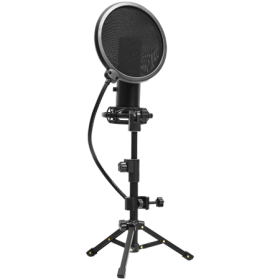 LORGAR Voicer 721, Gaming Microphone, Black, USB condenser microphone with tripod stand, pop filter, including 1 microphone, 1 H