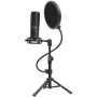 LORGAR Voicer 721, Gaming Microphone, Black, USB condenser microphone with tripod stand, pop filter, including 1 microphone, 1 H