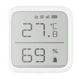 Detector de temperatura si umiditate wireless Hikvision DS-PDTPH-E-WE, seria AXPRO, design modular pentru diferite aplicatii, co