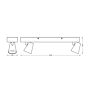 Spot LED dublu ajustabil Ledvance DECOR NEPTUNE, 20W, 1630 lm, lumina calda (3000K), IP20, 508mm, Alb, clasa energetica F