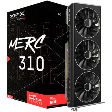 XFX AMD Video Card RX-7900XT Speedster MERC310 Black 20GB GDDR6 320bit, 2560 MHz / 20Gbps, 3x DP, 1x HDMI, 3 fan, 2 slot