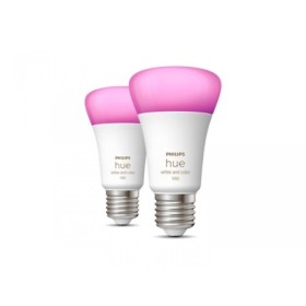 2 Becuri LED RGB inteligente Philips Hue A60, Bluetooth, E27, 9W (75W) ,1100 lm, lumina alba si color (2000-6500K)
