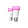 2 Becuri LED RGB inteligente Philips Hue A60, Bluetooth, E27, 9W (75W) ,1100 lm, lumina alba si color (2000-6500K)