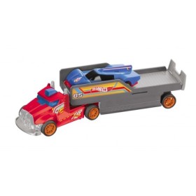 CAMION CU REMORCA SI TELECOMANDA+1 MASINUTA INCLUSA, HOT WHEELS
