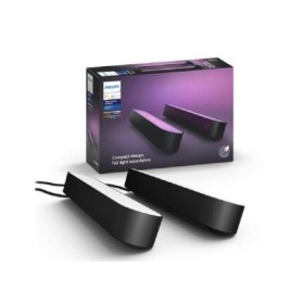 Pachet 2 Lampi LED RGB Philips Hue Play, 6.6W, 530 lm, lumina albasicolor (2000-6500K), IP20, 25.3cm, Negru