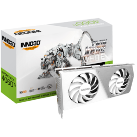 Inno3D Video Card GeForce RTX 4060 Ti Twin X2 OC WHITE 16GB GDDR6 128-bit 2595 18Gbps 3xDP+HDMI Dual Slot