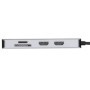 Targus Dock USB-C Dual HDMI 4K, 100W PowerDelivery Pass-Thru, 2x USB-A, 1x port fast charge, 1x SD/microSD, ethernet, gri