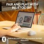 Mouse Logitech MK240 Silent Wireless, optic, interfata Bluetooth, rezolutie 1000 DPI, alb