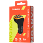 CANYON Universal 3xUSB car adapter, Input 12V-24V, Output DC USB-A 5V/2.4A(Max) + Type-C PD 18W, with Smart IC, Black+Orange wit
