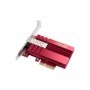 ASUS 10GBase-T PCIe Network Adapter with backward compatibility of 5/2.5/1G and 100Mbps  RJ45 port and built-in QoS.