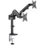 Brat de birou pentru monitor Neomounts, poate sustine 2 monitoare cu diagonala display 17-27", suporta pana la 14kg per monitor,