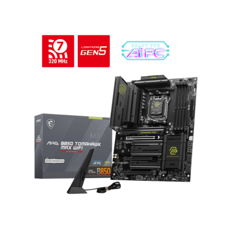 Placa de Baza MSI MAG B850 TOMAHAWK MAX WIFI AM5, 4x DDR5, 1x HDMI, 3x PCIE x16, 4x M.2, 4x SATA 6GB/s, ATX