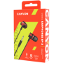 CANYON Stereo earphones with microphone, Red, cable length 1.2m, 21.5*12mm, 0.011kg