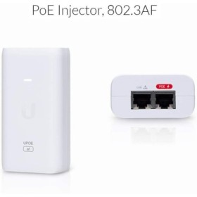 Ubiquiti POE External Injector, U-POE-AF, Output Voltage 48VDC @ 0.32A, Rated Voltage: 100-240VAC @ 50/60Hz, Efficiency 84.25%, 