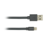 CANYON MFI-2 Charge & Sync MFI flat cable, USB to lightning, certified by Apple, 1m, 0.28mm, Dark gray