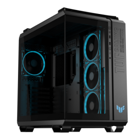 Carcasa ASUS TUF GAMING GT502 HORIZON Mid Tower ARGB NEGRU, Tempered Glass, Sloturi Expansiune 8+ 3 aditional verticale, Drive B