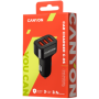CANYON C-06 Universal 3xUSB car adapter, Input 12V-24V, Output 5V-3.1A, black rubber coating+black metal ring (side with USB is 