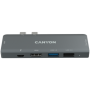 Canyon DS-05B Multiport Docking Station with 7 port, 1*Type C PD100W+2*HDMI+1*USB3.0+1*USB2.0+1*SD+1*TF. Input 100-240V, Output 