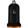 CANYON C-02 Universal 2xUSB car adapter, Input 12V-24V, Output 5V-2.1A, with Smart IC, black rubber coating with orange electrop