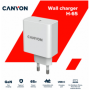 Canyon, GAN 65W charger  Input:  100V-240V Output: 5.0V3.0A /9.0V3.0A /12.0V-3.0A/ 15.0V-3.0A /20.0V3.25A , Eu plug, Over- Volta