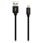 CANYON MFI-3 Charge & Sync MFI braided cable with metalic shell, USB to lightning, certified by Apple, cable length 1m, OD2.8mm,