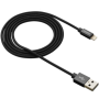 CANYON MFI-3 Charge & Sync MFI braided cable with metalic shell, USB to lightning, certified by Apple, cable length 1m, OD2.8mm,