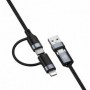 Cablu 4-in-1 Tellur 1m, negru
