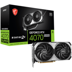 MSI Video Card Nvidia GeForce RTX 4070 SUPER 12G VENTUS 2X OC (12GB GDDR6X/192bit, 3xDP, 1xHDMI, 1x 12VHPWR)