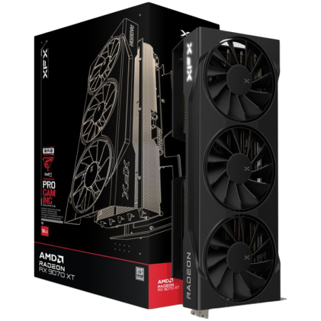 XFX Swift AMD Radeon RX 9070XT Triple fan Gaming Edition with 16GB GDDR6 HDMI 3xDP, AMD RDNA 4